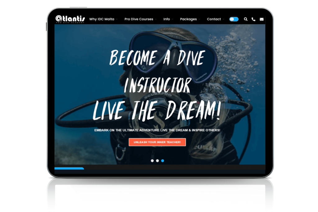 Atlantis Pro Dive Gozo Malta Website Design